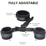 Bondage Restraints Set Neck to Wrist - Behind Back Handcuffs Collar with Blindfold Adjustable Bondage Gear & Accessories, Bed SM Games Play Toys