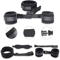 Bondage Restraints Set Neck to Wrist - Behind Back Handcuffs Collar with Blindfold Adjustable Bondage Gear & Accessories, Bed SM Games Play Toys