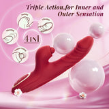 Vibrator Thrusting Dildo for Women - G Spot Vibrator Clitoral Stimulator Sex Toys Thrusting Vibrator with 10 Vibration 7 Thrust Mode with Licking, Rabbit Vibrators Adult Sex Toy for Women and Couple