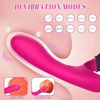 Strap-On Vibrator 6.2in Silicone Dildo Harness 10 Modes Remote Control