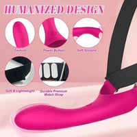 Strap-On Vibrator 6.2in Silicone Dildo Harness 10 Modes Remote Control