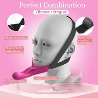 Strap-On Vibrator 6.2in Silicone Dildo Harness 10 Modes Remote Control