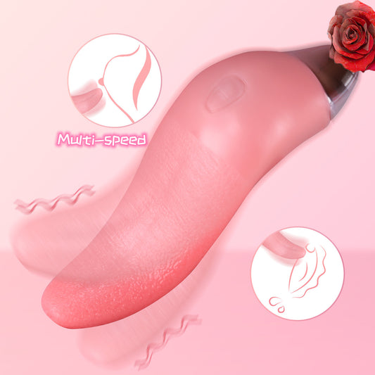 Tongue  Clit Licking Vibrator G-Spot Heating Dildo Massager Sex Toys for Women