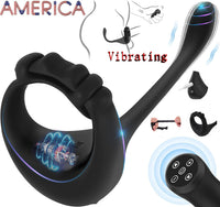 Adjustable Prostate Massager Penis Vibrator Cock Ring